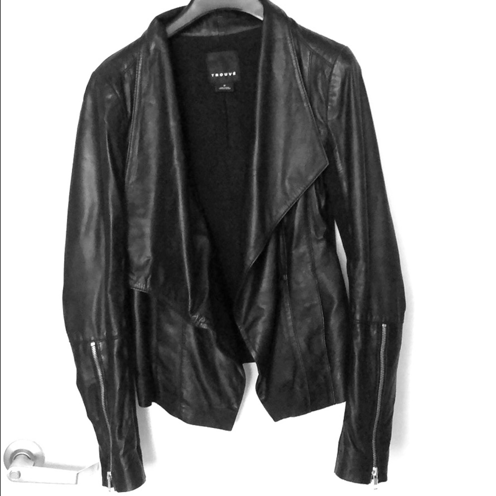 Trouve black leather jacket